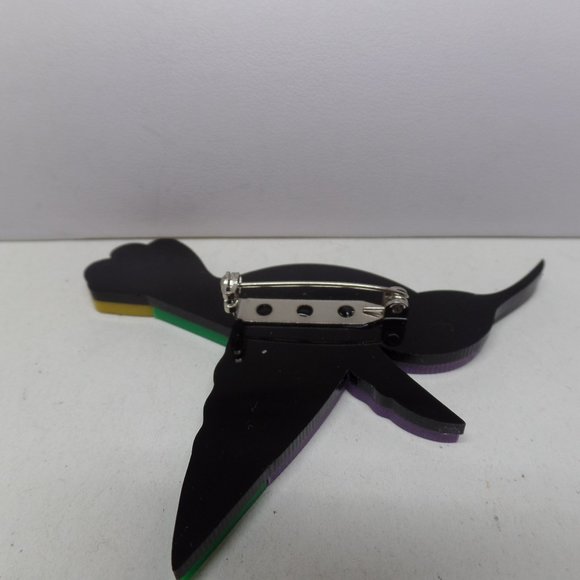 FABULOUS ACRYLIC HUMMINGBIRD BROOCH - Picture 3 of 4